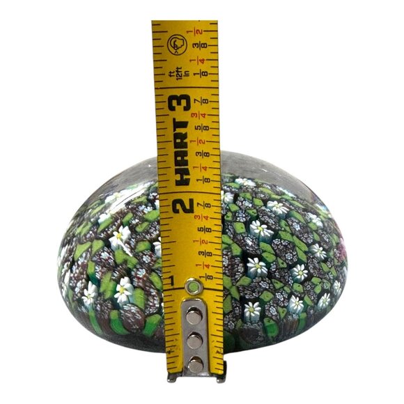 Murano Italy Millefiori Flower Canes Large 4" Glass Paperweight Floral Design VT - Picture 5 of 7